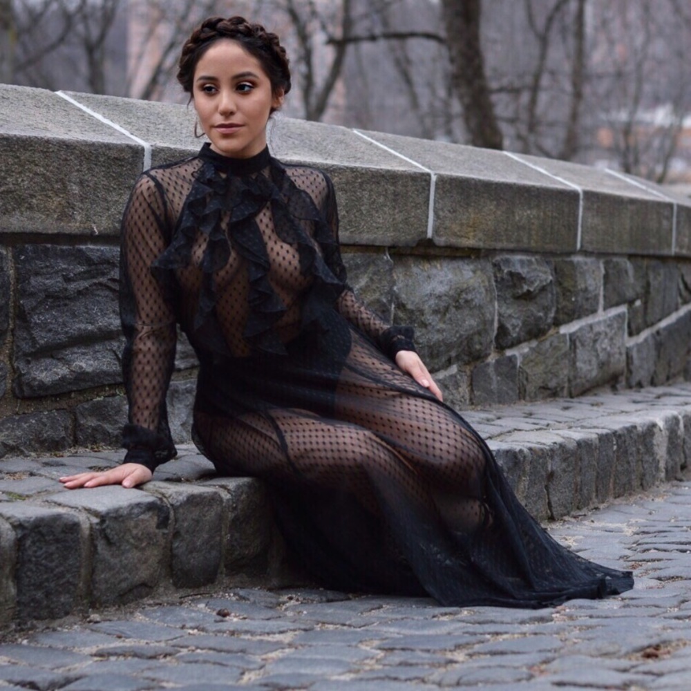 Black mesh dress